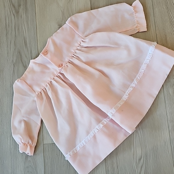 Vintage Sarah Louise English Wool Blend Baby Girls Pink Dress, 6-12 Months - Picture 13 of 15